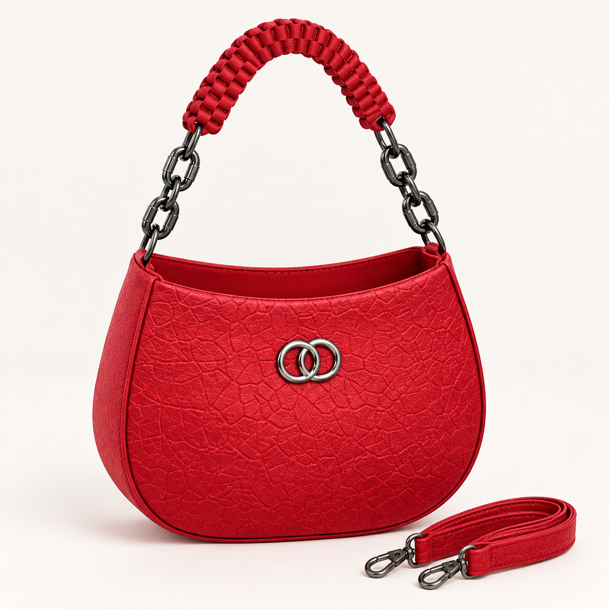 Pastel Pink Ruched Chain Handbag for Women & Girls | Stylish Shoulder Bag
